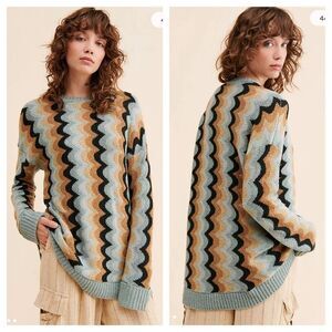 NEW Show Me Your Mumu retro wave knit comfy sweater Size‎ XS